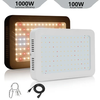 1000W LED Grow Light Panel Полный Спектр Фитолампы AC85-265V EU/US/UK/AU Plug Для Выращивания Растений В Палатке В помещении