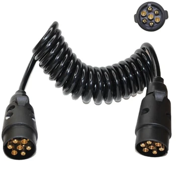 7-контактный разъем для прицепа, Жгут проводов, удлинительный кабель с фигурной гусиной шеей, шнур длиной 1,85 м